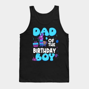 Dad Of The Birthday Boy Llama Dad And Mom Family Party Tank Top
